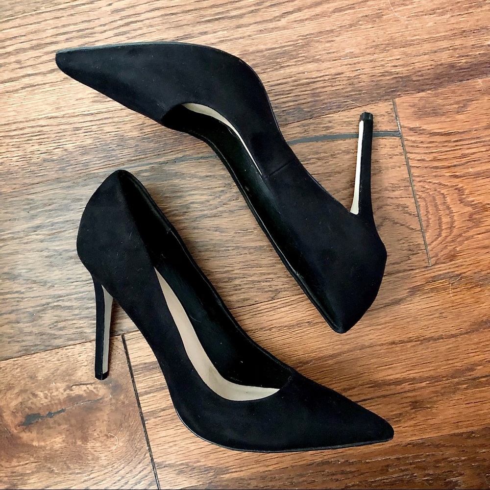 ASOS Black Suede Pointy Toe Heels - Picture 3 of 9
